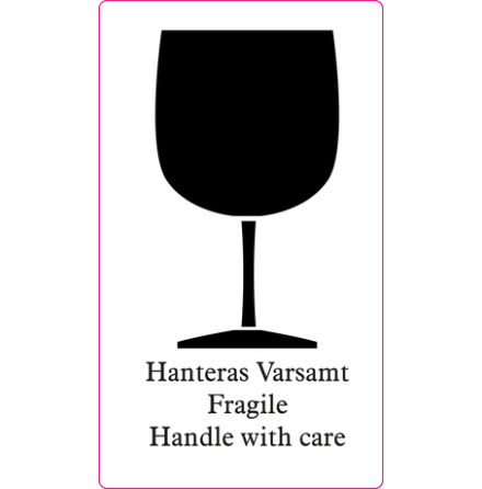 Symboletikett "Hanteras Varsamt" 70x120mm