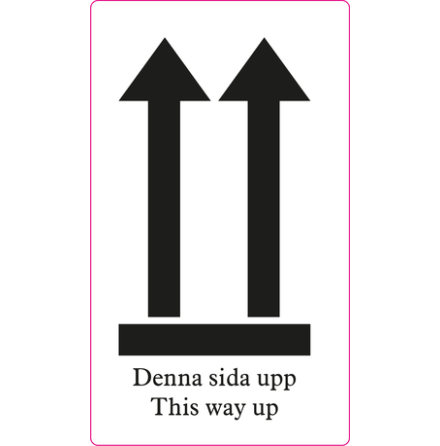 Symboletikett "Denna Sida Upp" 70x120mm
