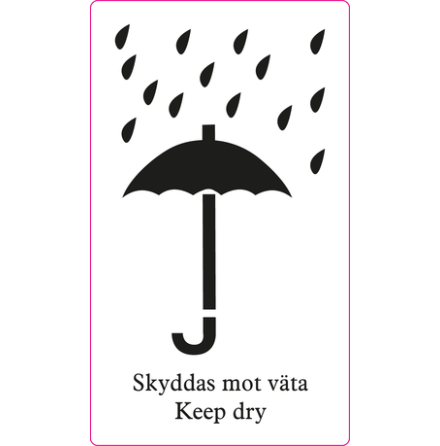 Symboletikett "Skyddas mot Vta" 70x120mm