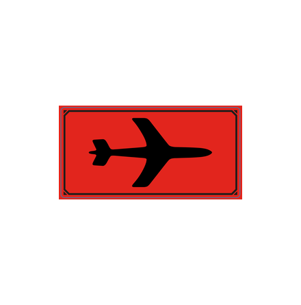 Varningsetikett SYMBOL Flygplan 50x100mm